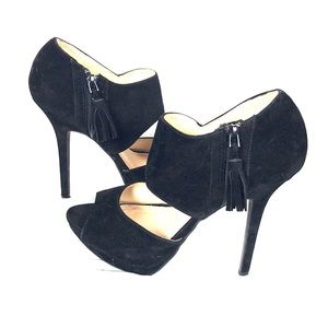 Anne Michelle Black Suede Heels